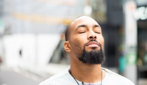 A veteran with schizophrenia enjoying a moment of serenity